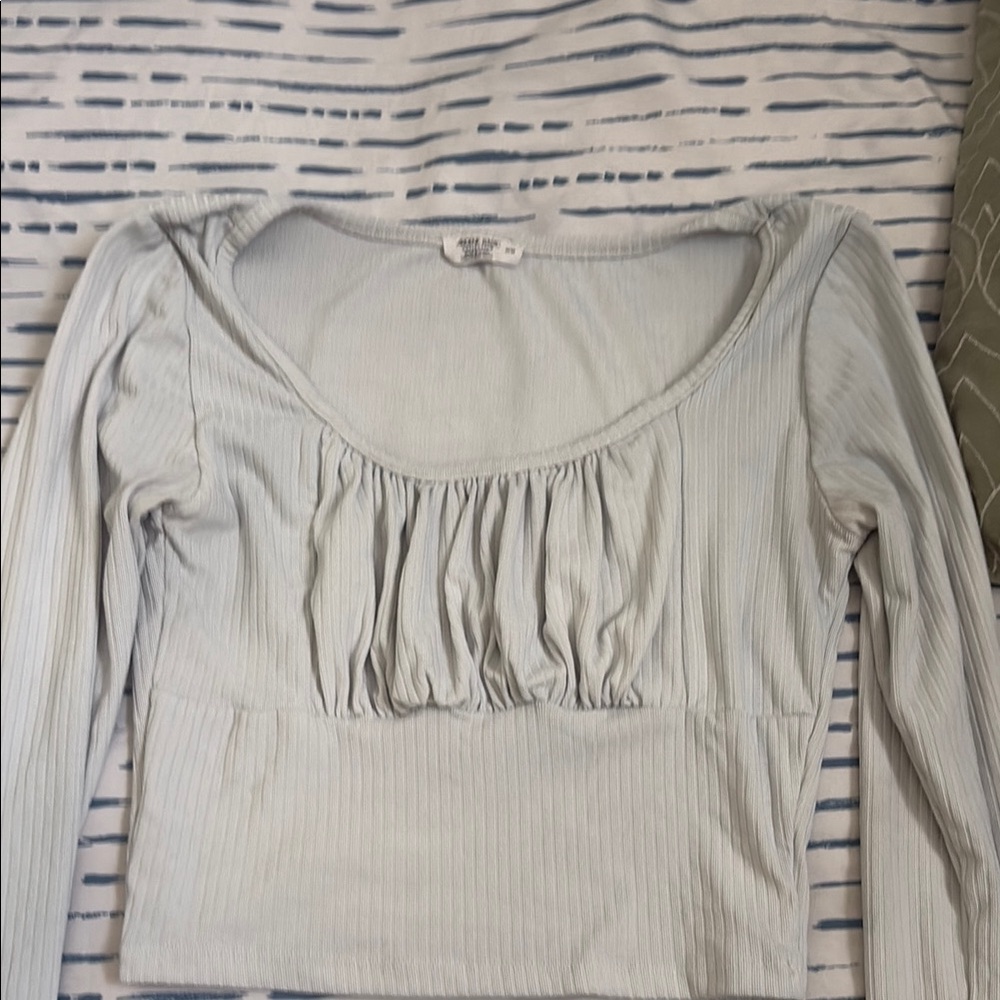 Ardene Light Gray Ribbed Crop Top